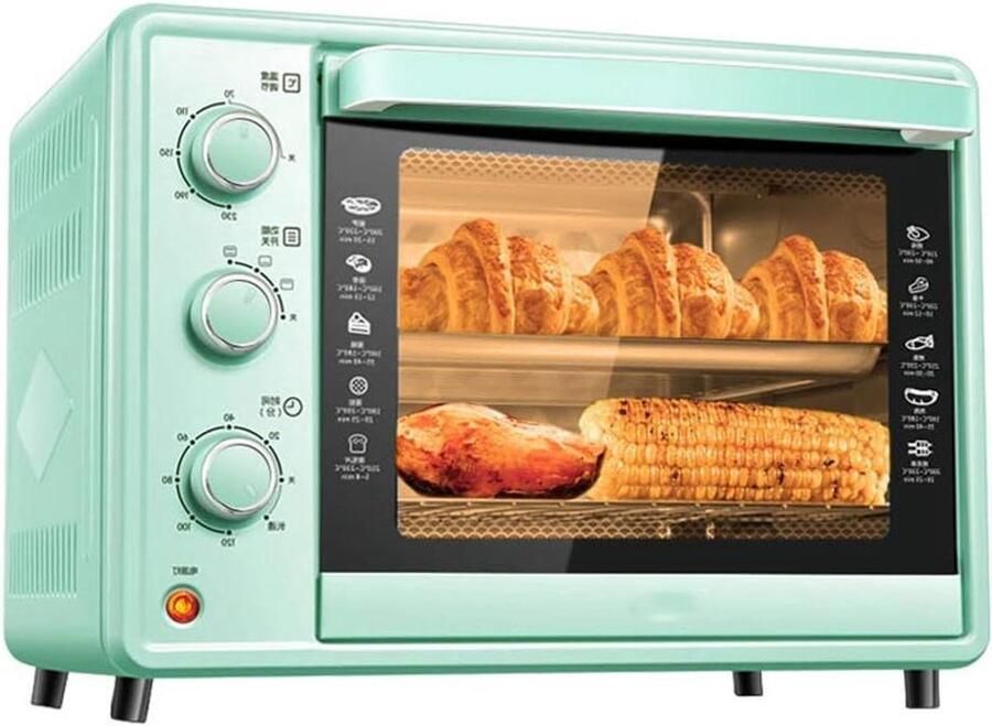 Mini Oven Elektrische Oven Bakken en Grillen Instelbare Temperatuur 30 Liter Groen