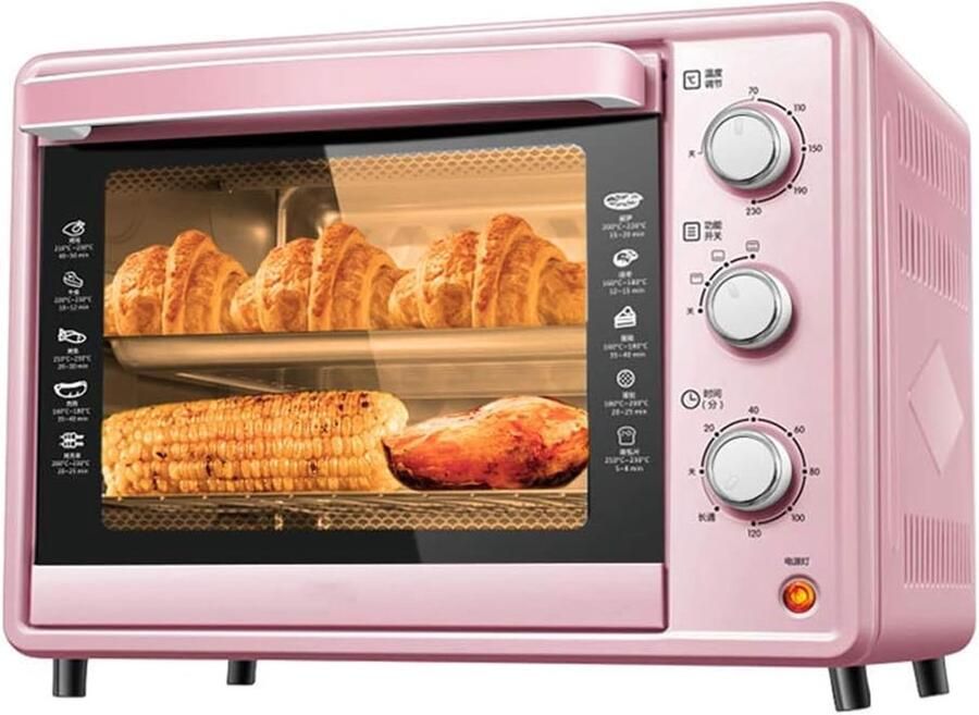 Mini Oven Elektrische Oven Thuis Bakken Instelbare Temperatuur 30 Liter Rood