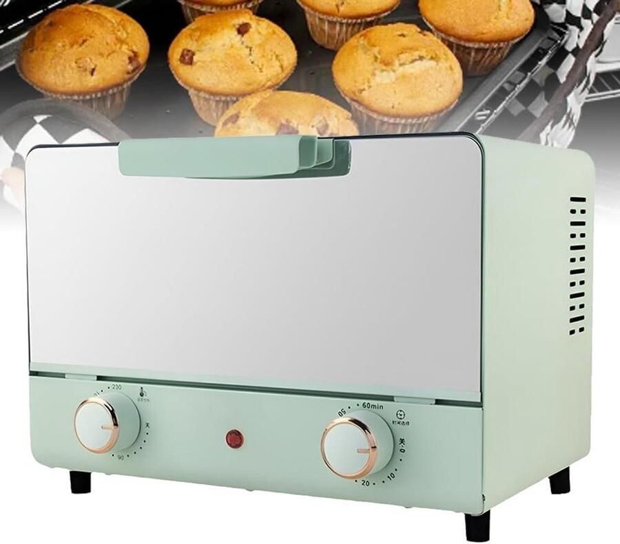 Mini Oven Elektrische Oven Thuis Koken Instelbare Temperatuur 14 Liter Groen