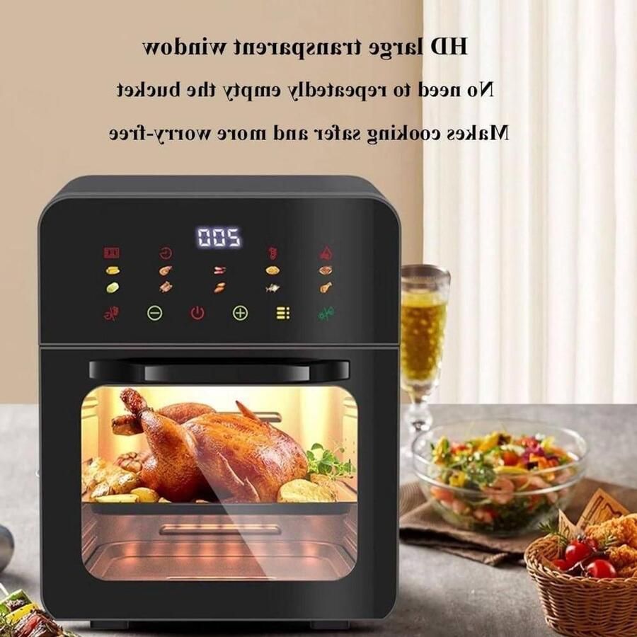 Mini-oven Hetelucht Airfryer Oven Veelzijdig Koken Dubbellaags Ontwerp 10 Liter Zwart