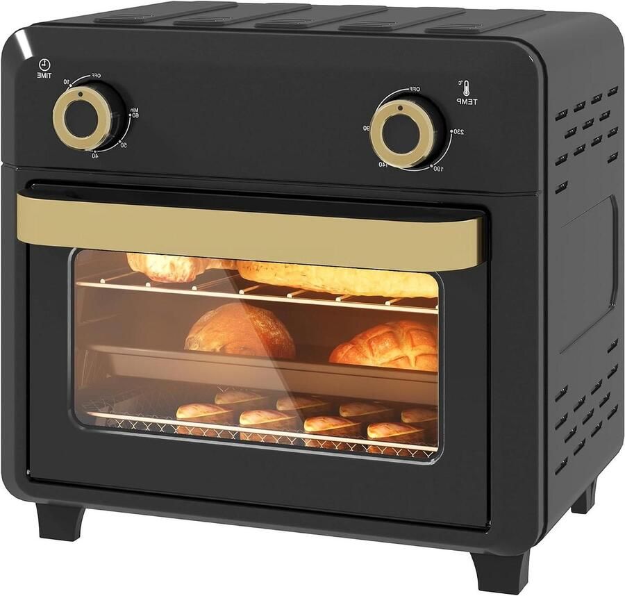 Mini oven Heteluchtfriteuse Veelzijdig koken Gezonde luchtcirculatie 10 Liter capaciteit Zwart - Foto 1