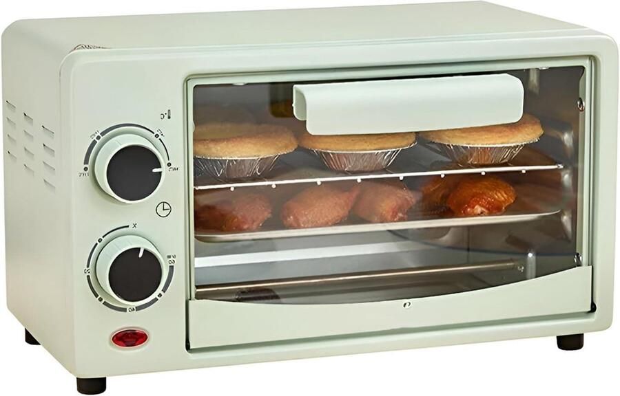 Mini Oven Heteluchtoven Aanrecht Snel Koken Instelbare Temperatuur 12 Liter Zwart