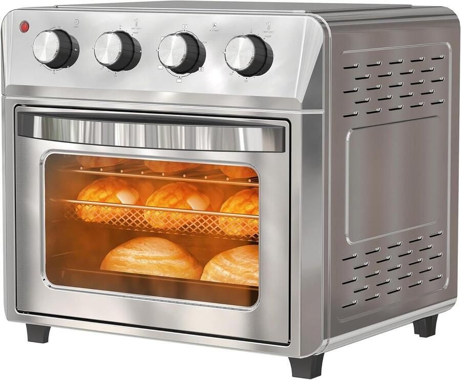 Mini Oven Heteluchtoven Airfryer Gezond Koken 360 Graden Hete Lucht 24 Liter Zilver