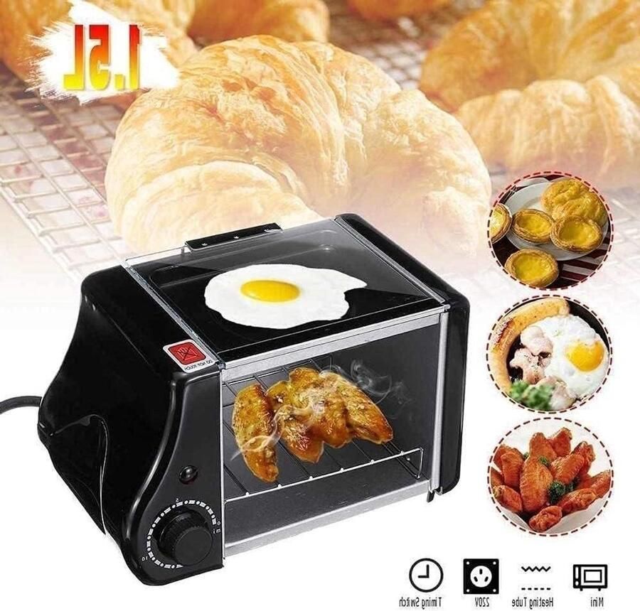 Mini Oven Keukenmachine Lekker Koken Compact en Multifunctioneel 15 Liter Zwart