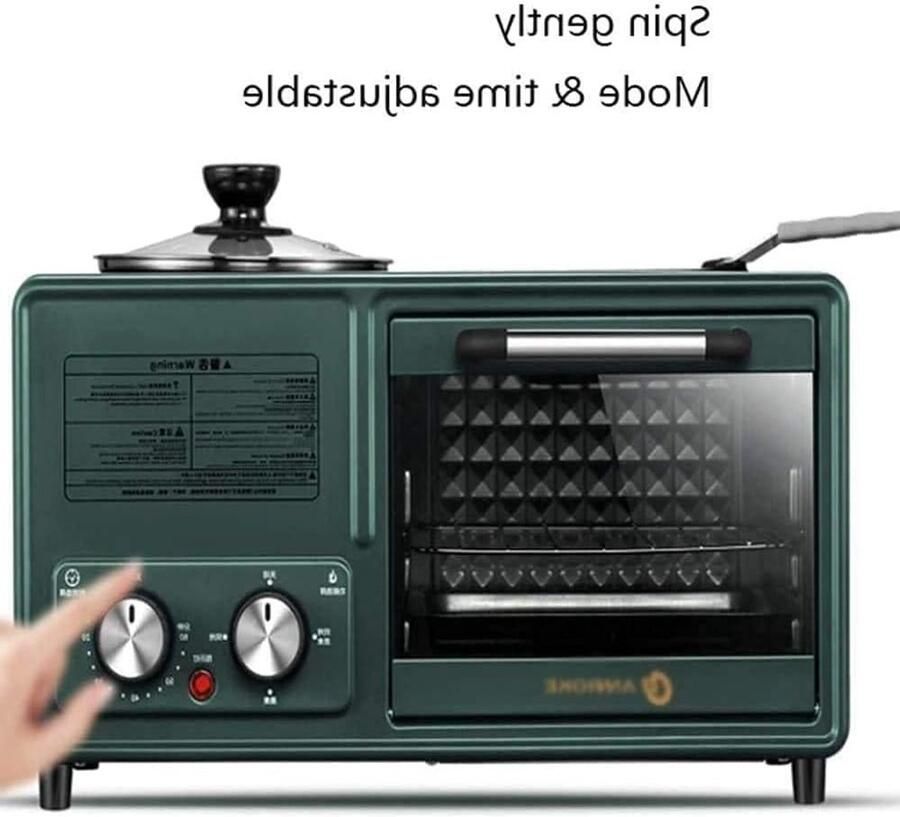 Mini Oven Keukenoven Koken en Bakken 1600W Snel Verwarmen 8 Liter Zwart
