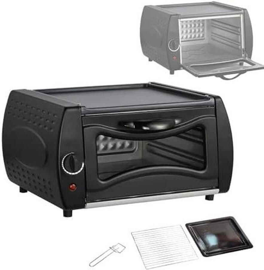 Mini Oven Keukenoven Pizza Bakken Dubbele Pizza 12 inch Zwart