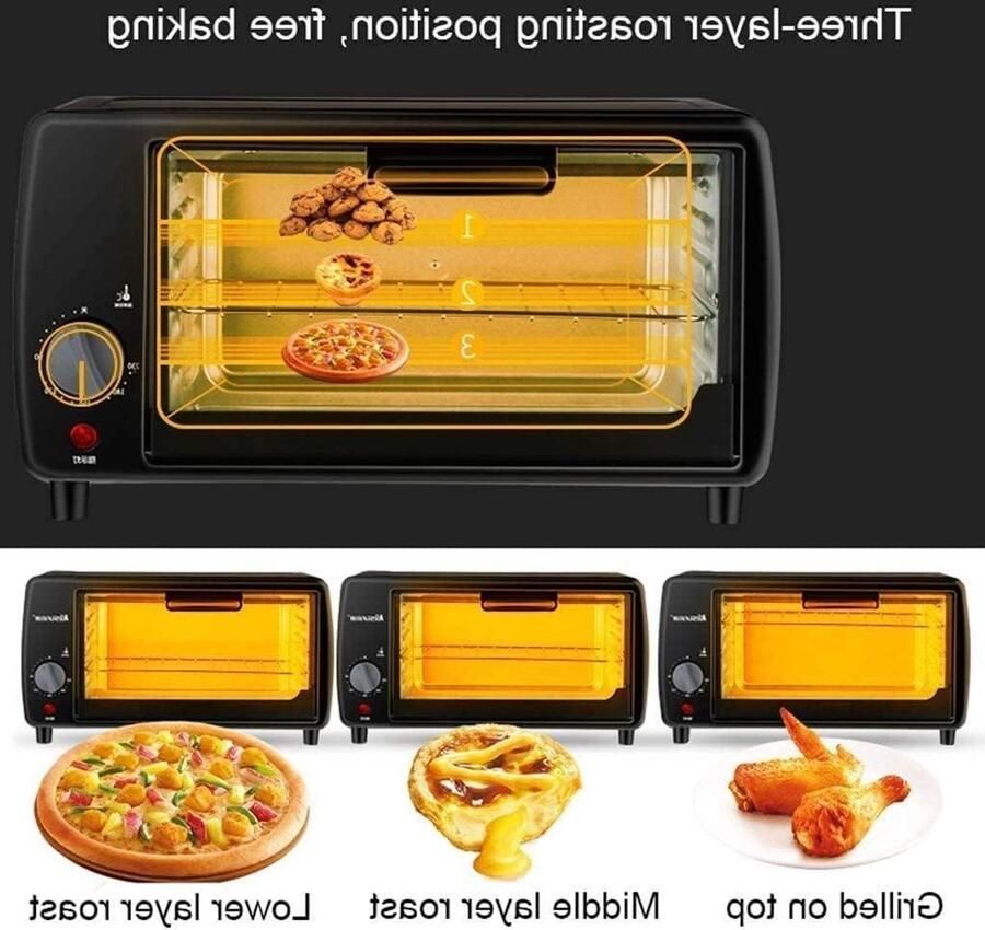 Mini Oven Kleine Bakoven Thuis Bakken Circulatiefunctie 9 Liter Inhoud Zwart