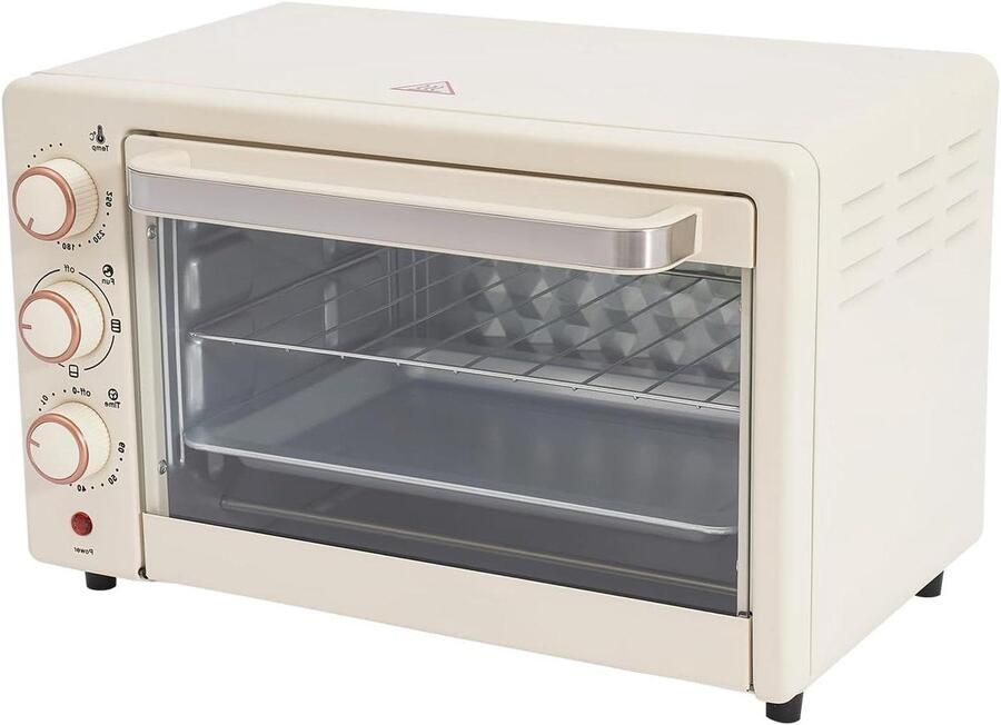 Mini oven Kleine keukenoven Maaltijden bereiden Met grillfunctie 22 liter capaciteit Wit