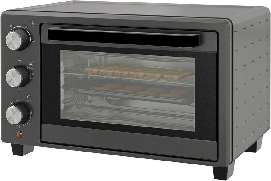 Mini Oven Kleine Keukenoven Veelzijdig Koken Instelbare Temperatuur 21 Liter Grijs