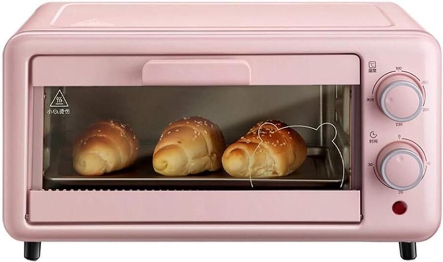 Mini Oven Kleine Oven Bakken en Braden Onafhankelijke Temperatuurregeling 11 Liter Roze
