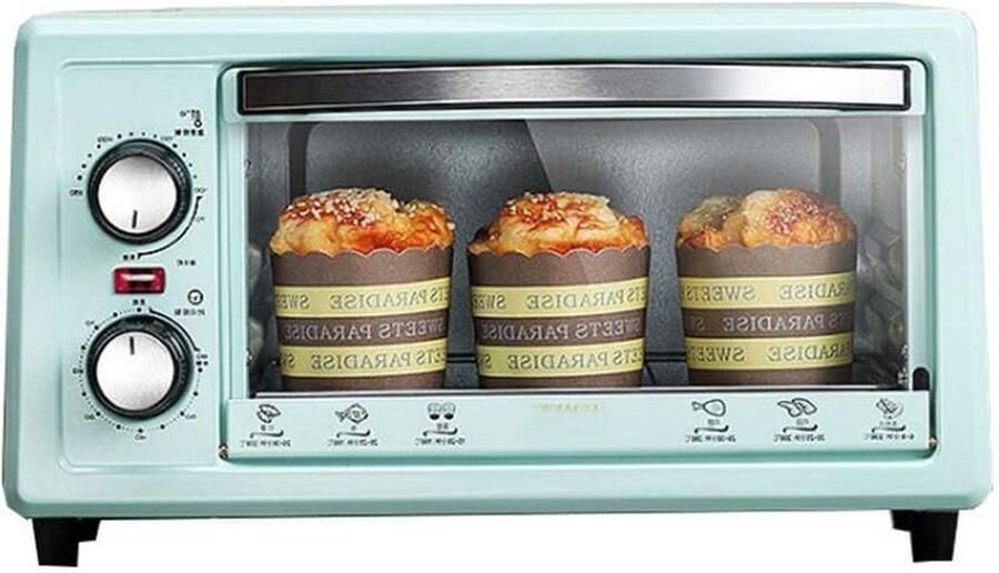 Mini Oven Kleine Oven Bakken en Grillen 3D Gebogen Voering 11 Liter Blauw