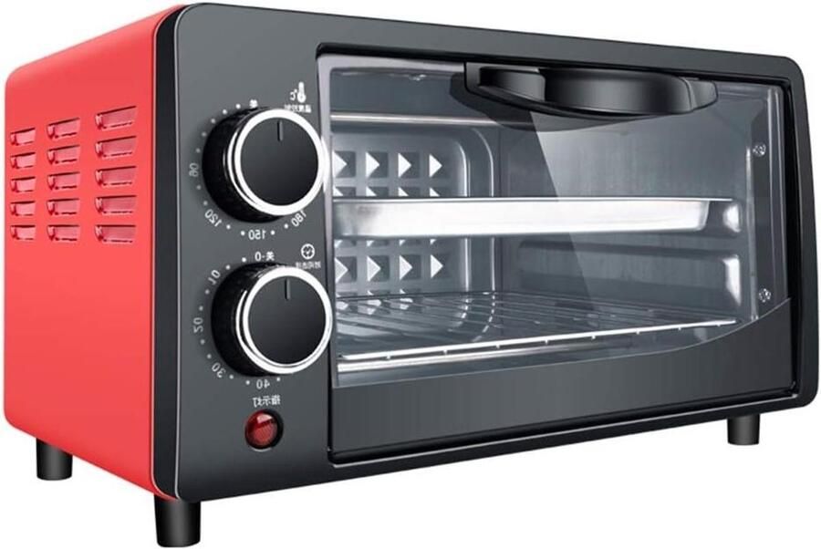 Mini Oven Kleine Oven Bakken en Grillen Driedimensionale Uniforme Verwarming 12 Liter Rood