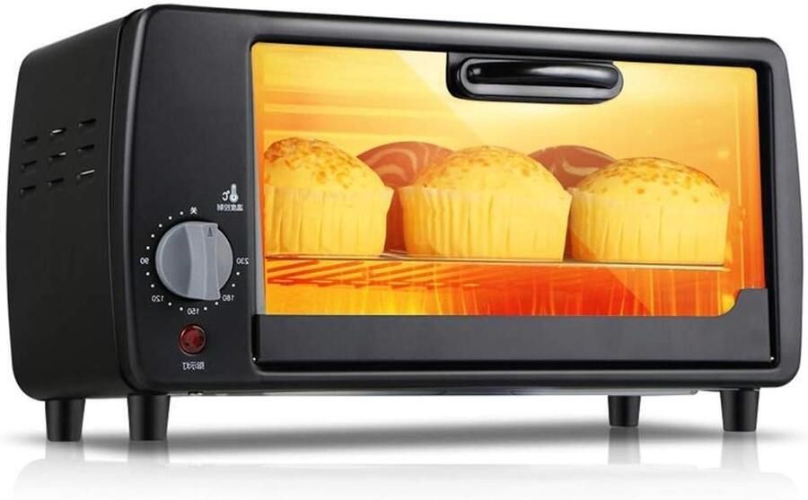 Mini Oven Kleine Oven Elektrisch Huishoudelijk Bakken Instelbare Temperatuur 9 Liter Zwart