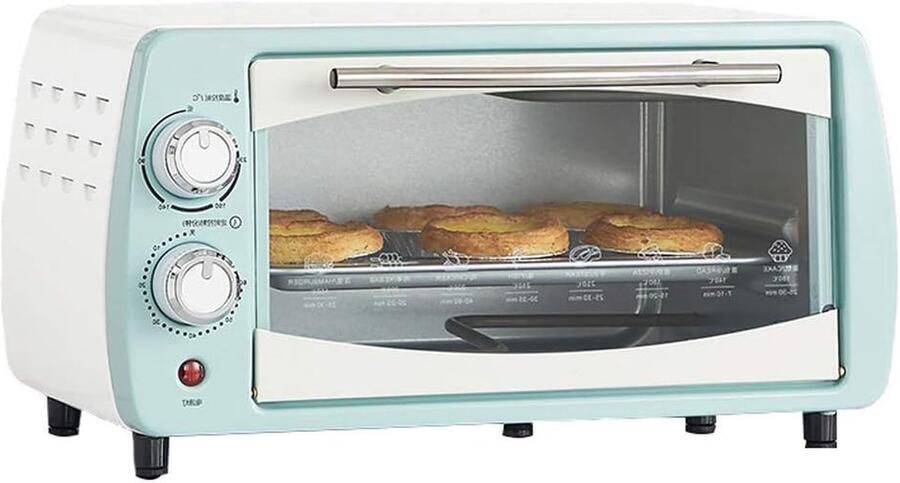Mini Oven Kleine Oven Elektrisch Huishoudelijk Bakken Onafhankelijke Temperatuurregeling 10 Liter Blauw