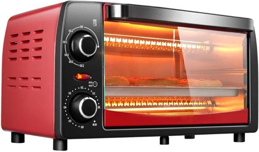 Mini Oven Kleine Oven Aanrecht Veelzijdig Koken Energiebesparend 12L Zwart
