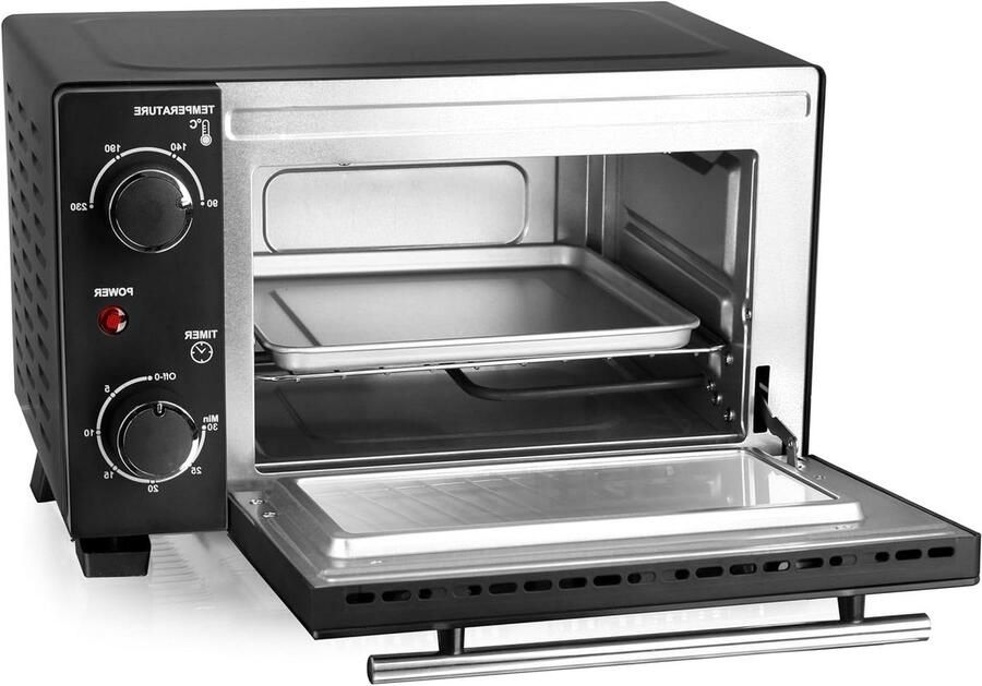 Mini Oven Kleine Oven Snelle Maaltijden Compact Ontwerp 10 Liter Zwart