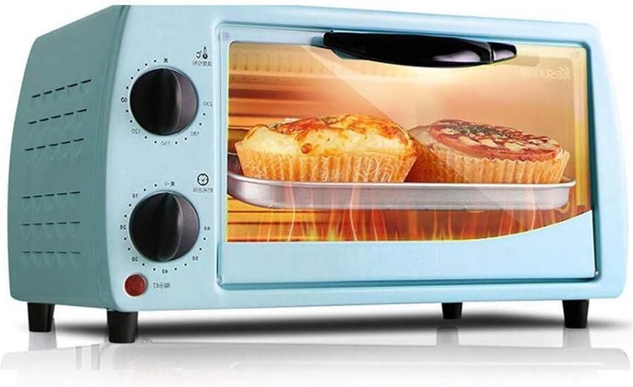 Mini Oven Kleine Oven Thuis Bakken Instelbare Temperatuur 9 Liter Blauw