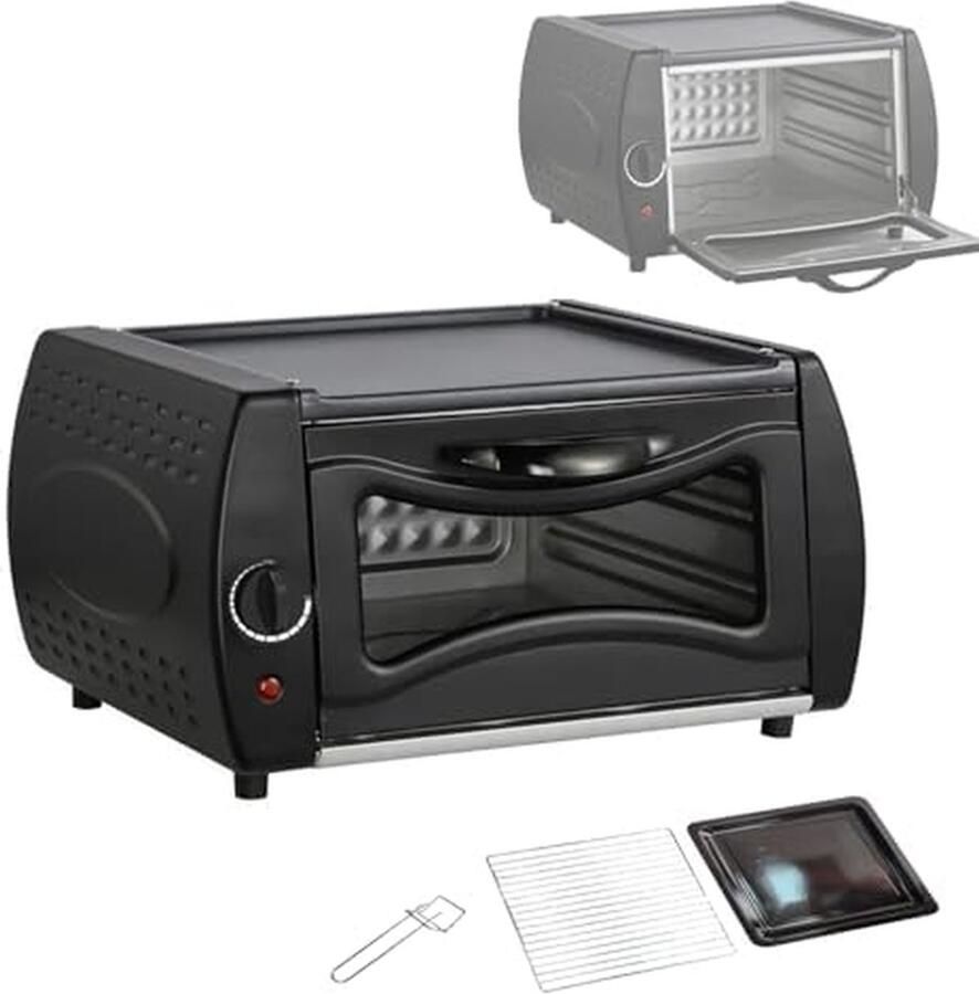 Mini Oven Pizza Maker Bakken van Brood Dubbele Pizzaplaats 12 Inch Pizza Zwart