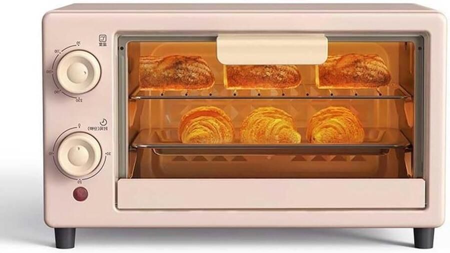 Mini Oven Tafeloven Airfryer Bakken en Grillen Convectie Verwarmings-technologie 10 Liter Capaciteit Roze