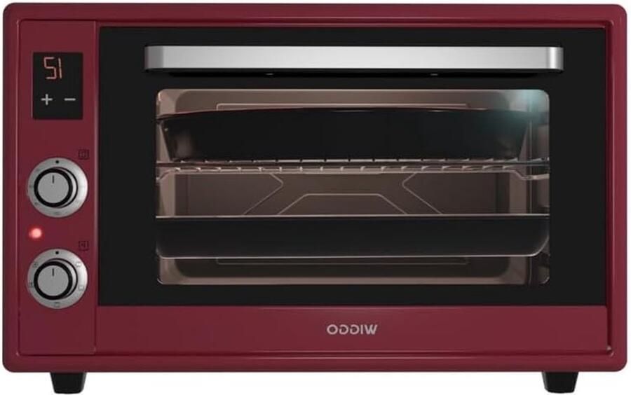 Mini Oven Vrijstaand Kleine Oven Thuis Koken 65 Liter Inhoud 65 Liter Rood