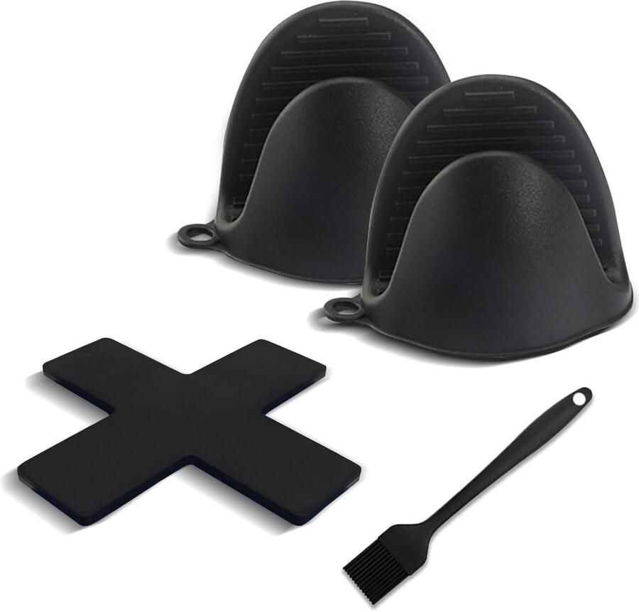 Mini Ovenwantjes voor Airfryer Hittebestendige Silicone Pot Holders Antislip Keukenhandschoenen en Onderzetters voor Bakken en Koken