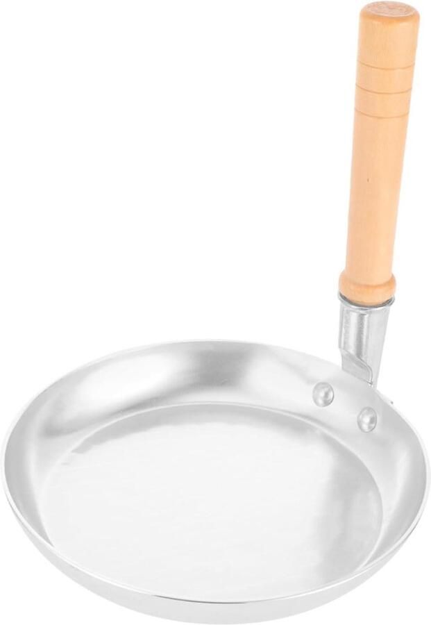 Mini Oyakodon Pan Eierkoekenpan Ontbijtpan Kleine Maaltijden Bereiden Antiaanbaklaag 18.5x17.8CM Zilver