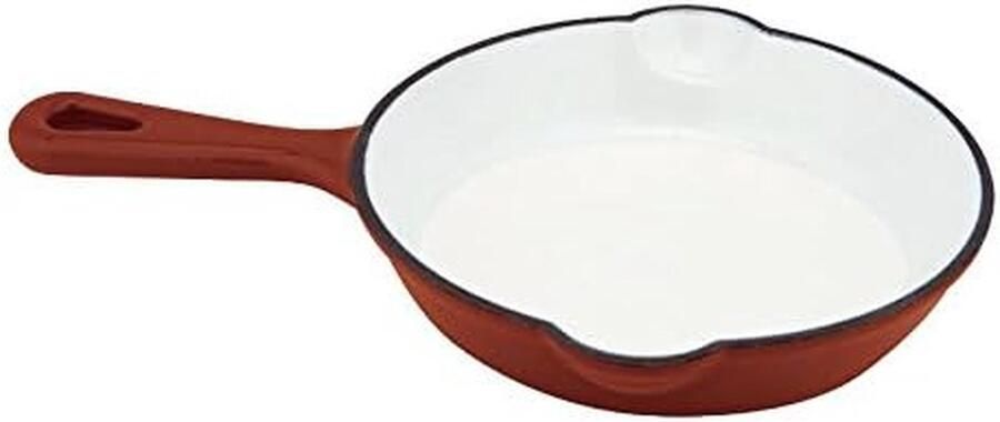 Mini-pan Gietijzer Portieschaal Sauspan Hapjes Presenteren Met Schenktuiten 16 cm Diameter Rood