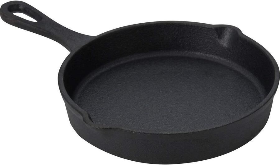 Mini Pan Gietijzeren Koekenpan Kleine Porties Ovenbestendig 135mm Diameter Zwart