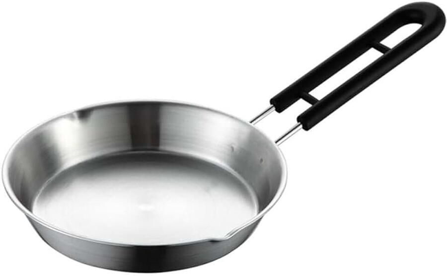 Mini-pan van roostervrij staal 16 cm multifunctie platte pan voor eieren olie en melk