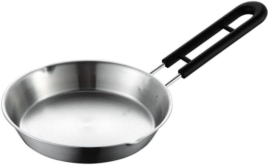 Mini-pan van roostervrij staal 16 cm multifunctie platte pan voor eieren olie en melk