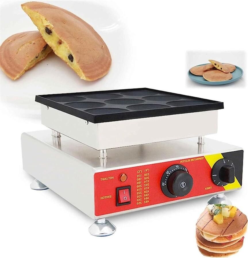 Mini Pannenkoek Maker Apparaat 25 Gaten Kleine Gebakjes Maken Elektrisch Verwarmd Compact Formaat Zilverkleurig