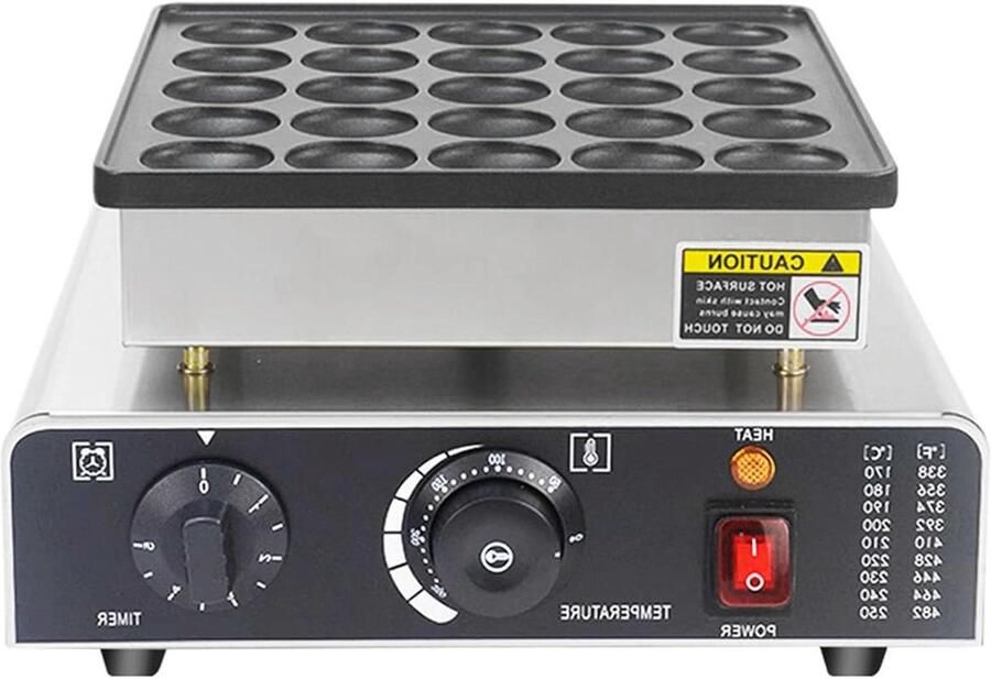 Mini Pannenkoekenmaker Apparaat Snacks Maken 25 Stuks Tegelijk 45 mm Gat Zilver
