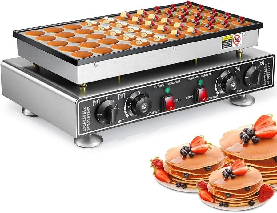 Mini Pannenkoekenbakker Apparaat Pofertjes Thuis Bakken 50 Pannenkoeken Tegelijk 46 cm Zwart
