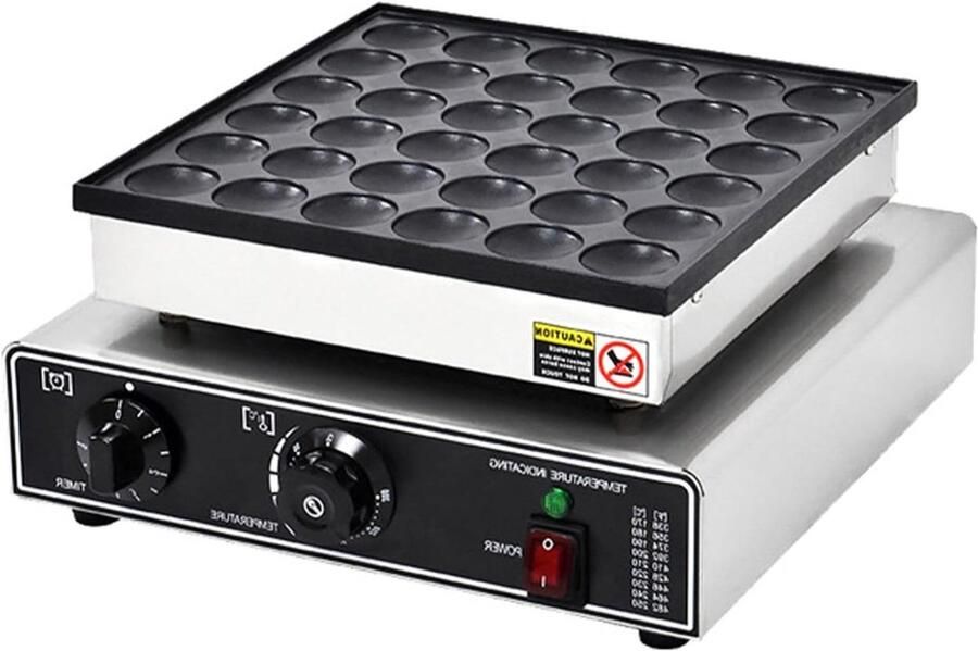 Mini Pannenkoekenmaker Apparaat Poffertjes Snelle Snacks Bakken Antiaanbaklaag Gietijzer 25-50 Stuks Zilver