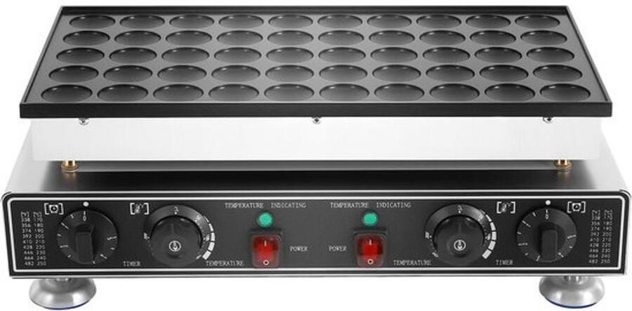 Mini Pannenkoekenmaker Apparaat Poffertjes Snelle Snacks Maken 50 Mini Poffertjes Tegelijk 1700 Watt Zilver