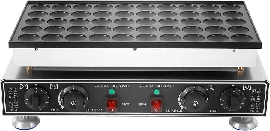 Mini Pannenkoekenmaker Apparaat Poffertjes Snelle Snacks Maken 50 Mini Poffertjes Tegelijk 1700 Watt Zilver