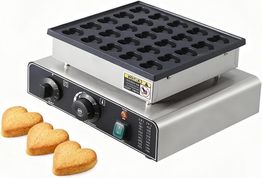 Mini Pannenkoekenmaker Dorayaki Maker Thuis Ontbijten 25 stuks tegelijk 45mm per stuk Hartvorm