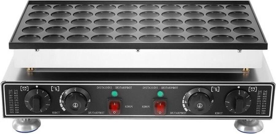Mini-pannenkoekenmaker Elektrische poffertjespan Snacks bereiden 50 mini-poffertjes 1700 watt Zwart