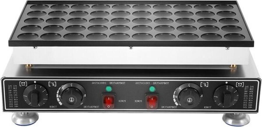 Mini-pannenkoekenmaker Elektrische poffertjespan Snacks bakken 50 stuks tegelijk 1700 Watt Zwart
