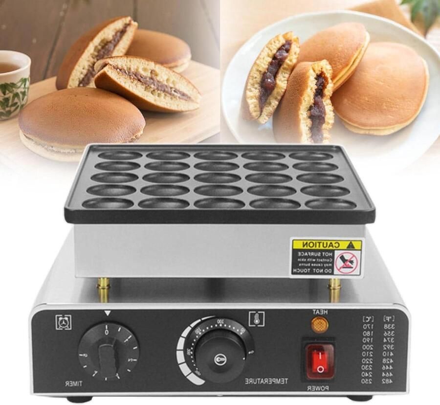 Mini Pannenkoekenmaker Muffinmaker Wafelijzer Snacks Maken 25 Gaten 42 mm Diameter Zilver