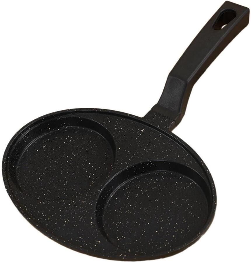Mini Pannenkoekenmaker Omeletpan Koekenpan Ontbijt Bakken Dubbele Anti-aanbaklaag 29x21.5x2 cm Zwart