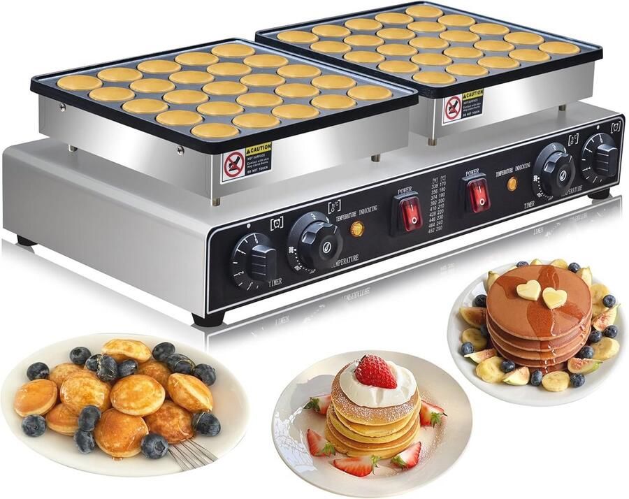 Mini Pannenkoekmaker voor 50 Pannenkoeken Elektrische Pannenkoekenmachine 1900W voor Thuisgebruik