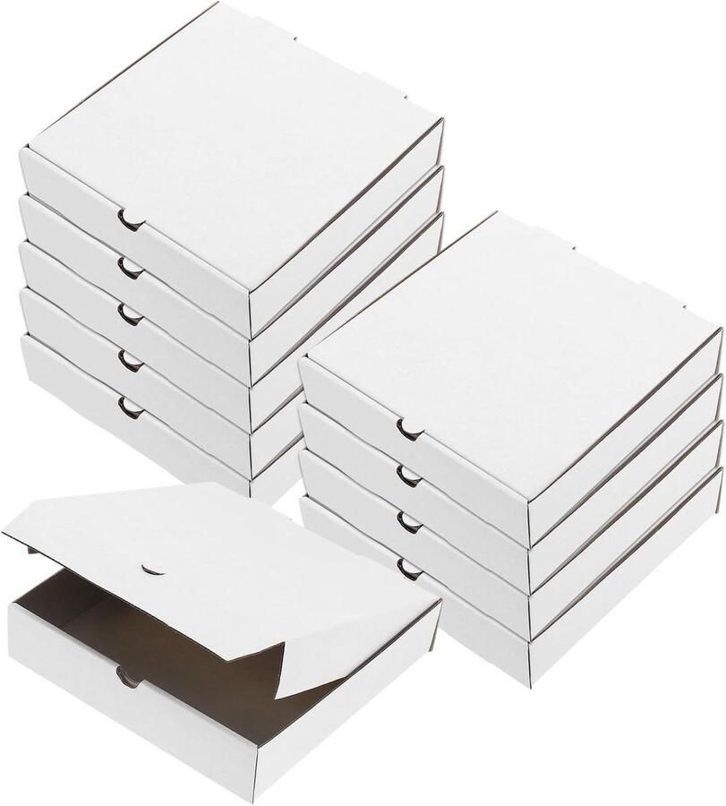 Mini Pizza Dozen Taart Dozen Pizza Feesten Makkelijk te Monteren 15 cm Vierkant Wit