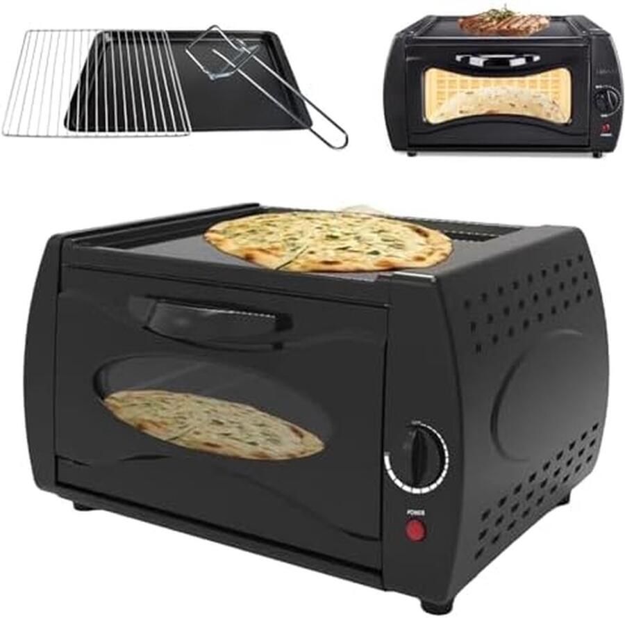 Aanrecht Oven Mini Pizza Oven Thuis Bakken Temperatuurregeling 0-380℃ 15 Liter Zwart