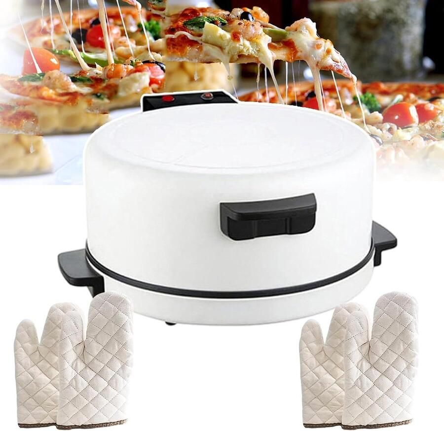 Mini Pizzaoven Pizza Bakmachine Thuis Pizza Bakken Snelle en Gelijkmatige Verwarming 30 cm Wit Zwart