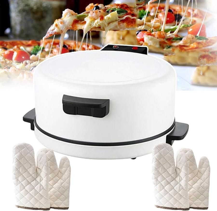Mini Pizzaoven Pizza Maker Thuis Pizza Maken Snelle Gelijkmatige Verwarming 30cm Diameter Wit Zwart