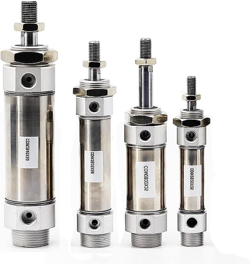 Mini Pneumatische Cilinder Lucht Cilinder Automatiserings Taken Roestvrij Staal 40mm Boring 50mm Slag Zilver