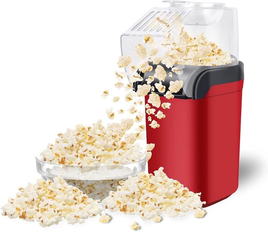 Mini Popcornmachine Snel & Gezond Geen Olie Nodig 3 Minuten 12 OZ (350ml) Beker BPA-Vrij Elektrisch Cadeauset Voor Thuis