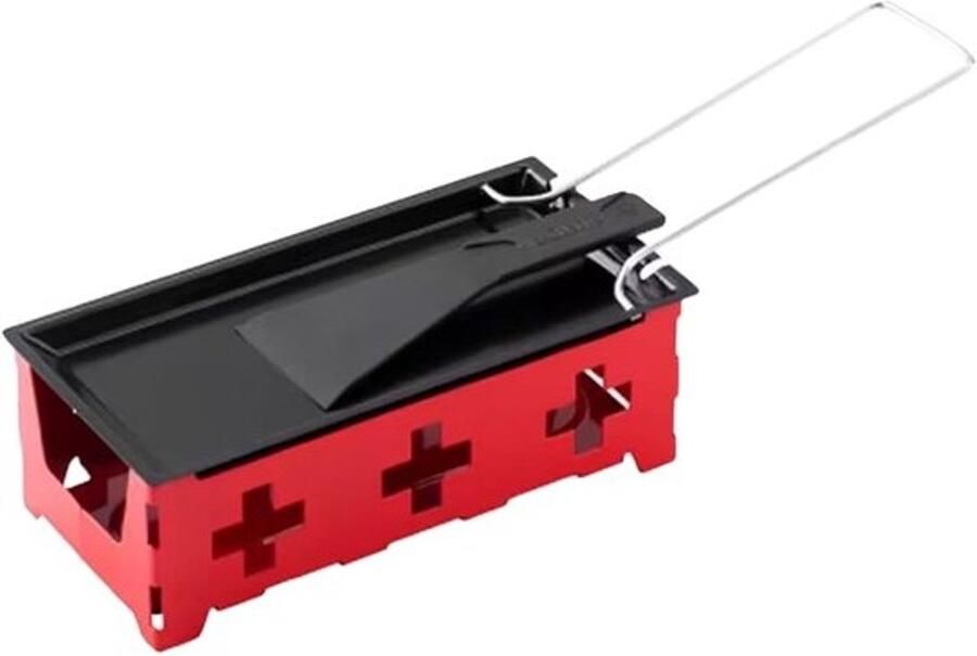 Mini Raclette Grill Kaassmelter Bakplaat Gezellige Maaltijden Inklapbare Handgreep 195 x 95 x 65 cm Rood