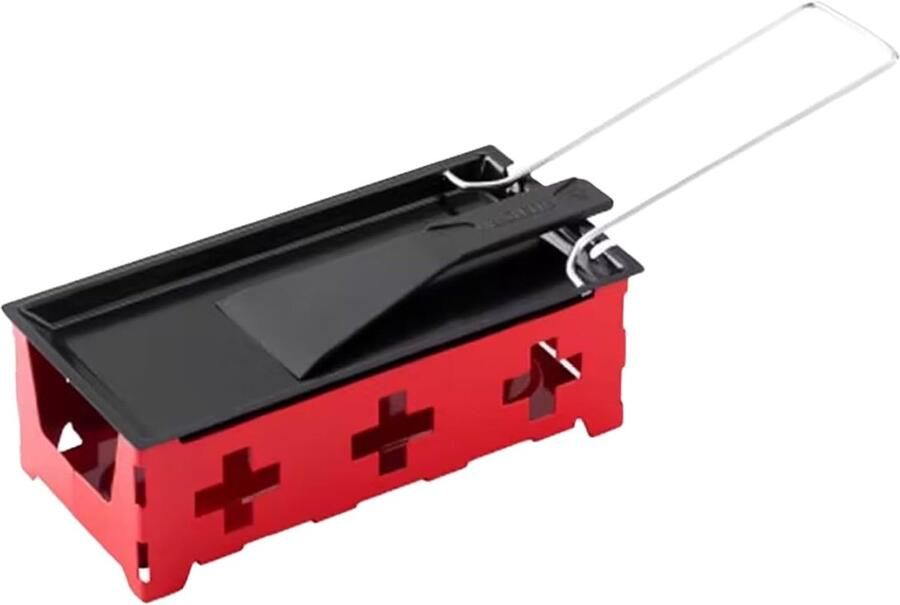 Mini Raclette Grill Kaassmelter Bakplaat Gezellige Maaltijden Inklapbare Handgreep 195 x 95 x 65 cm Rood